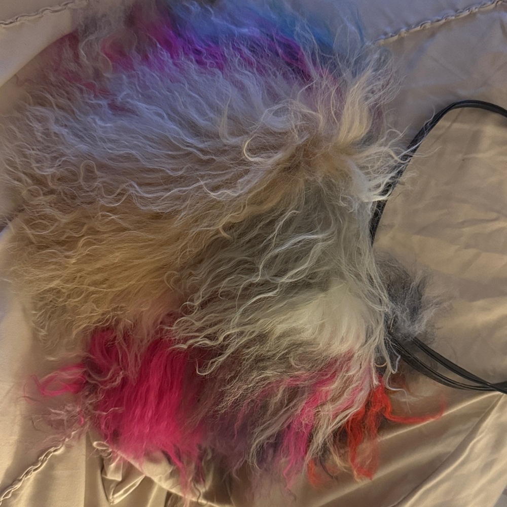 Multicolor Shearling Shoulder Bag - Picture 9 of 9